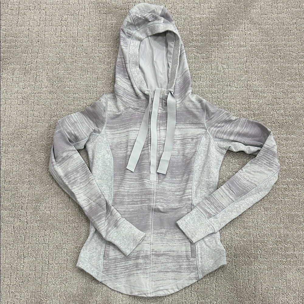 lululemon athletica Heathered Light Gray Zip Hoodie